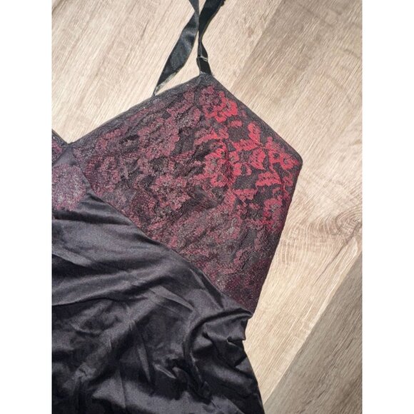 Vintage Black & Red Lace Slip Dress - Picture 3 of 7